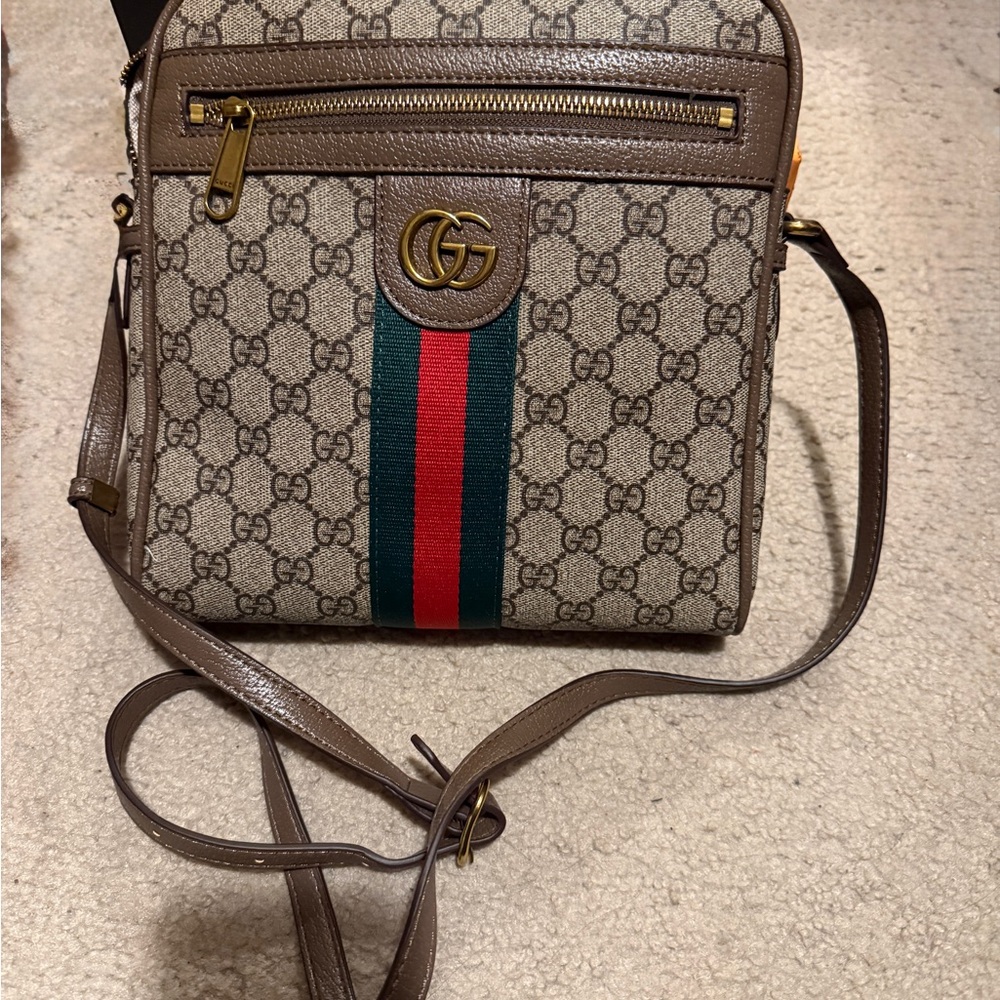 Brown and Beige Crossbody Bag